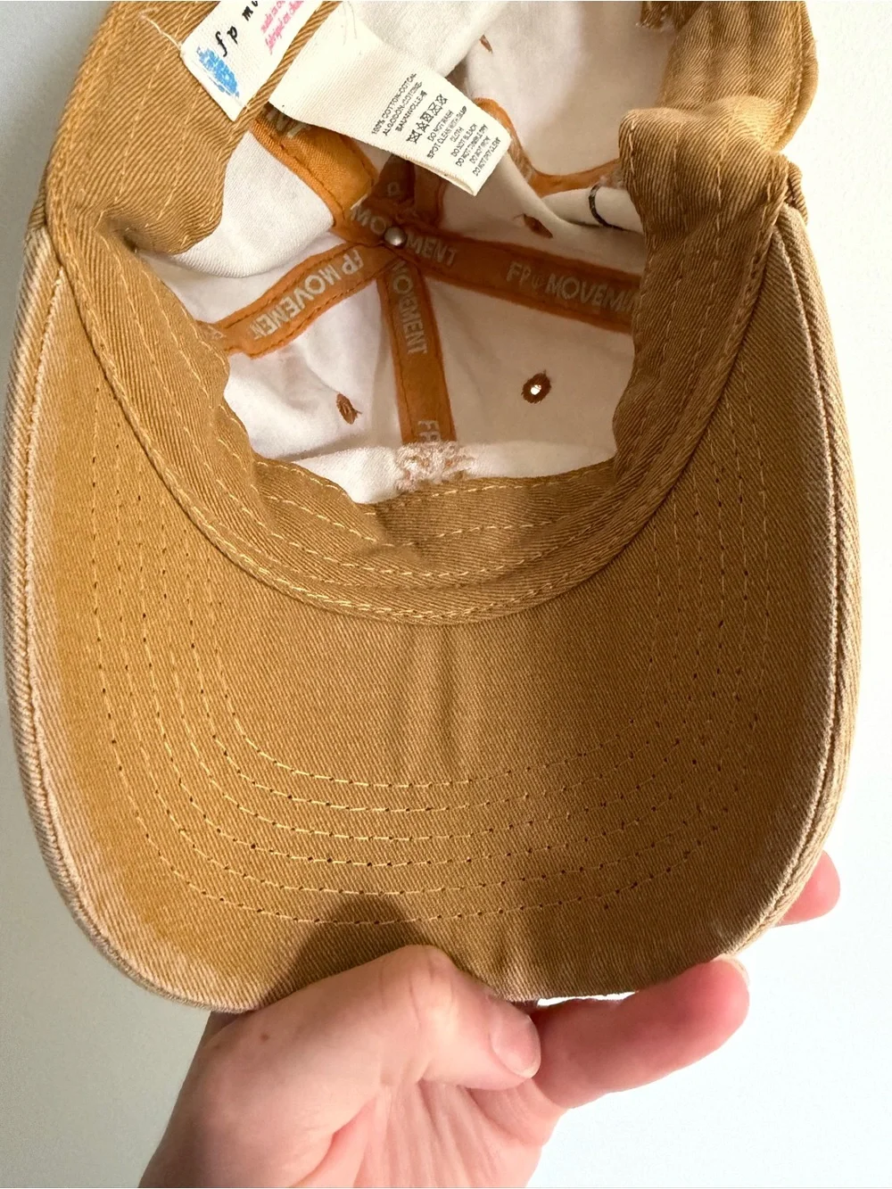 Free People Movement Embroidered Leaf Baseball Cap - Camel Brown Natural Fibers - Picture 5 of 5